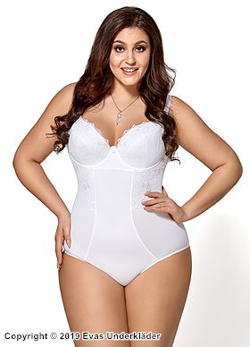 Bodysuit mit echten BH-Körbchen, Mikrofaser, Stickerei, glatte Rückseite, elegantes Design